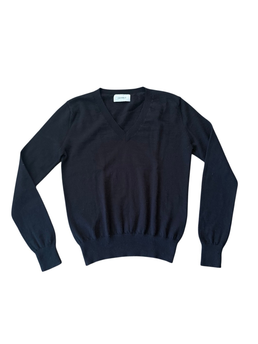 Lisa Yang Cashmere V Neck Sweater Black 0